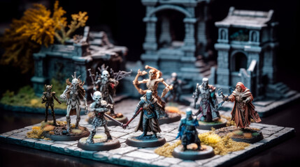 Dungeons and dragons miniature battle, generative ai