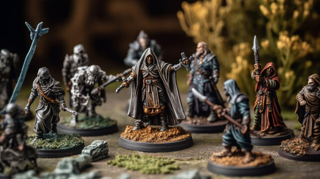 Dungeons and dragons miniature battle, generative ai