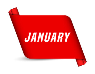 Colorful vector flat design banner january. This sign is well adapted for web design.