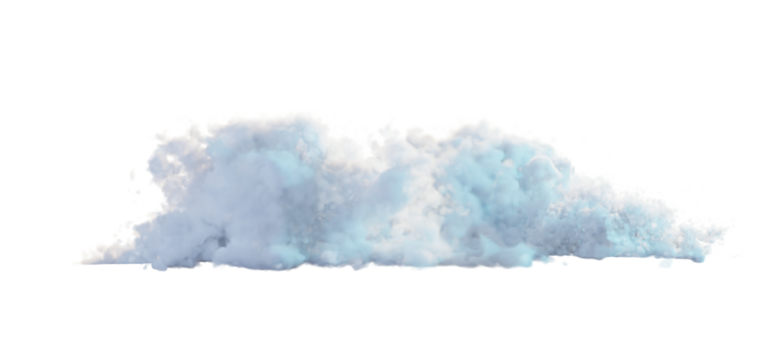 Big fluffy cloud. Realistic cumulus cloud, 3d render. Transparent background, PNG file