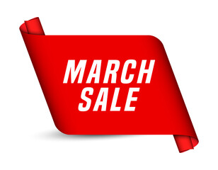 Colorful vector flat design banner march sale. This sign is well adapted for web design.