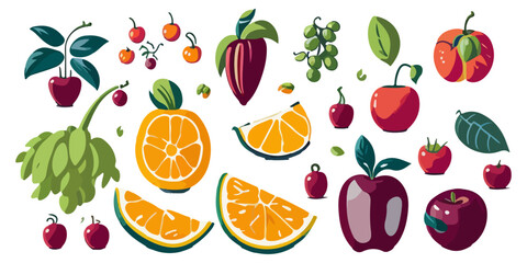 Vintage Fruit Labels Illustration Collection