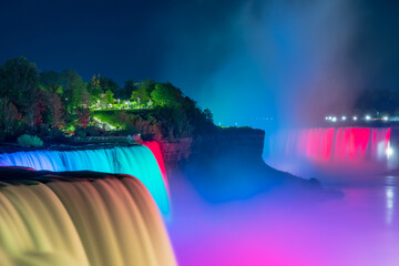 Niagara Falls at Night As Seen from the American Side