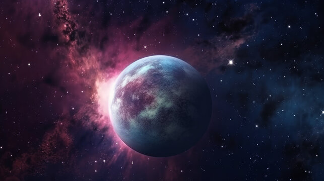 Nebula and galaxies in space, generative ai © TheGoldTiger