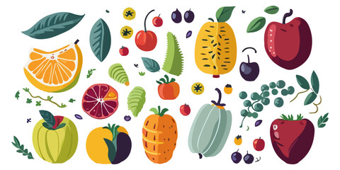 Vector Illustrations of Tropical Fruits for a Lively Design