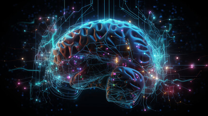 Organic brain interface with circuits connections, generative ai