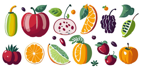 Cute and Adorable Fruit Illustrations in Vector Format