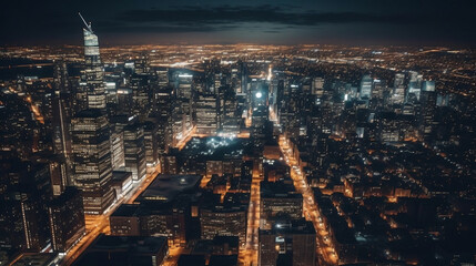 Night city, New York. Created using generative AI.