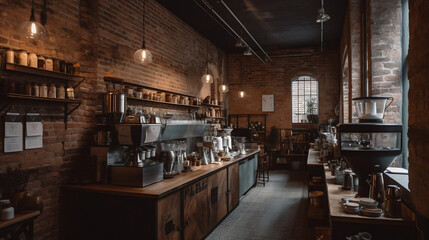 Coffee house, Tearoom. Created using generative AI.