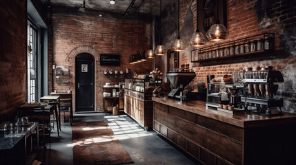 Coffee house, Tearoom. Created using generative AI.