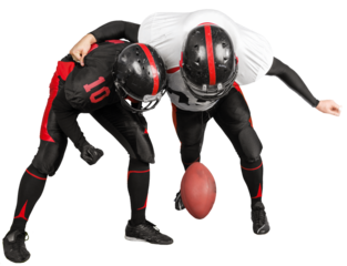 American Football Player Forced To Fumble The Ball - Isolated