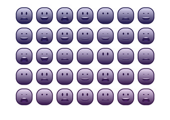 set of colourful smiley faces emoji