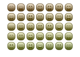 set of colourful smiley faces emoji