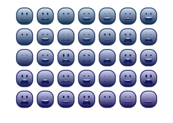 set of colourful smiley faces emoji