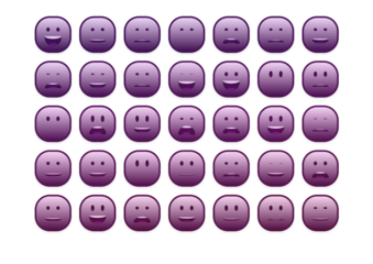set of colourful smiley faces emoji