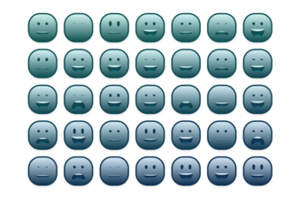 set of colourful smiley faces emoji