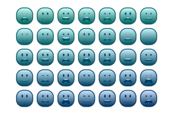 set of colourful smiley faces emoji