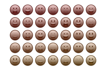 set of colourful smiley faces emoji