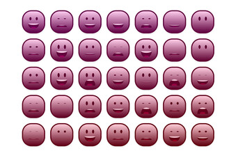 set of colourful smiley faces emoji