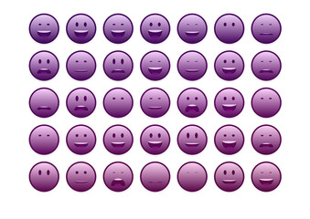 set of colourful smiley faces emoji