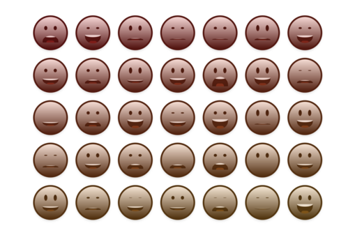 set of colourful smiley faces emoji