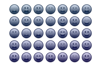 set of colourful smiley faces emoji