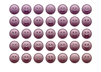 set of colourful smiley faces emoji