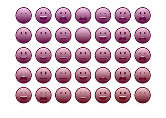 set of colourful smiley faces emoji