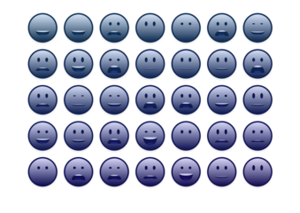 set of colourful smiley faces emoji