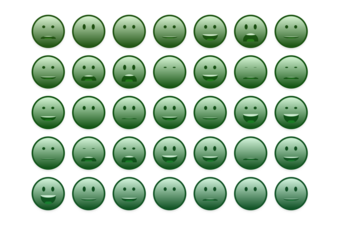 set of colourful smiley faces emoji