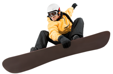 Snowboarder Making Big Air Isolated