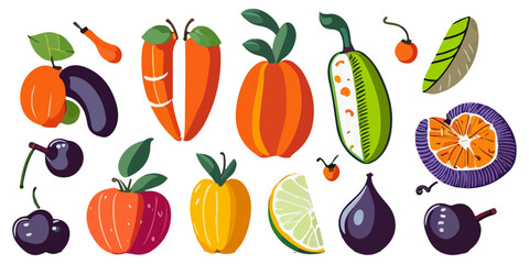 Vector Collection of Exotic Fruits for Unique Designs