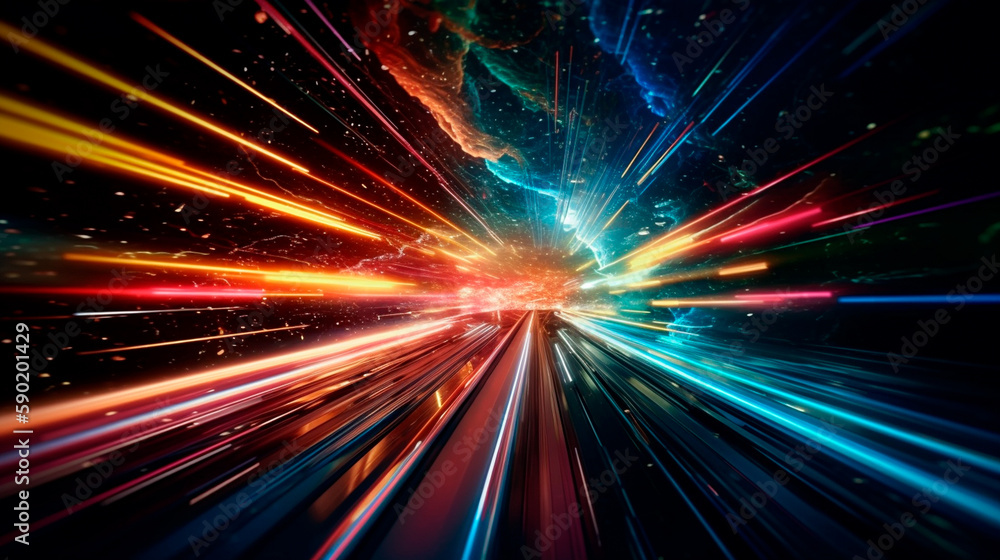 Canvas Prints warp speed: journey through the multiverse. generative ai