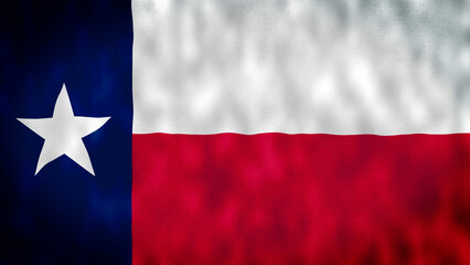 The flag of the State of Texas. Flag of Texas video waving in wind. Realistic US State Flag background. American Texas Flag illustration. 4k illustration.