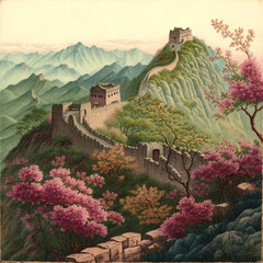 The Great Wall of China at Daytime in Pastel Colors