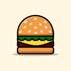 burger illustration. burger cartoon. illustration for children's book.