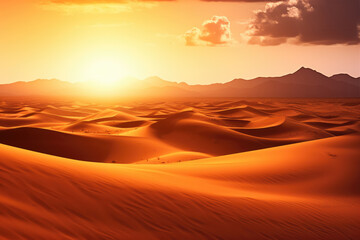Obraz na płótnie Canvas landscape sunset in the desert. AI