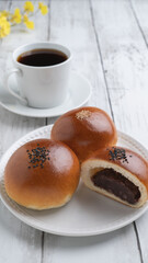 日本のアンパンとコーヒー