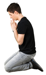 Portrait of a Young Man Praying