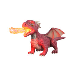 red dragon isolated on white
