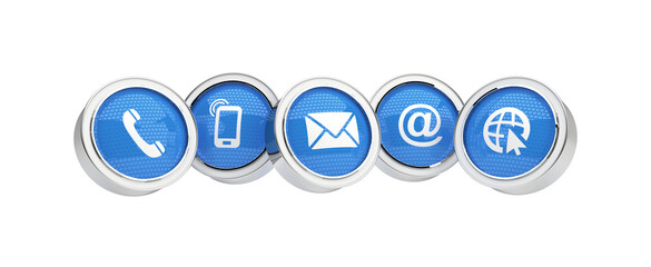 Contact icons, 3d illustration