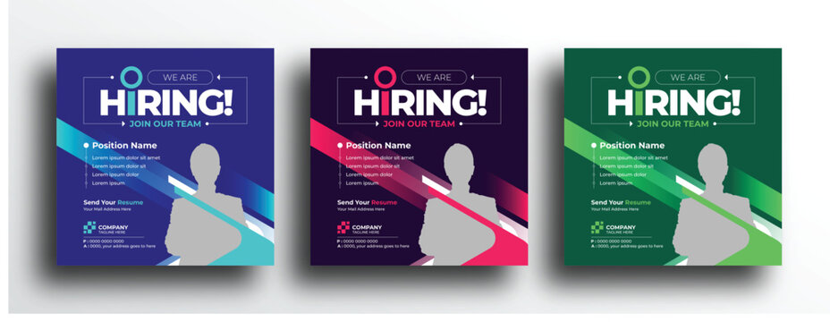 We are hiring job vacancy social media post banner ads template
