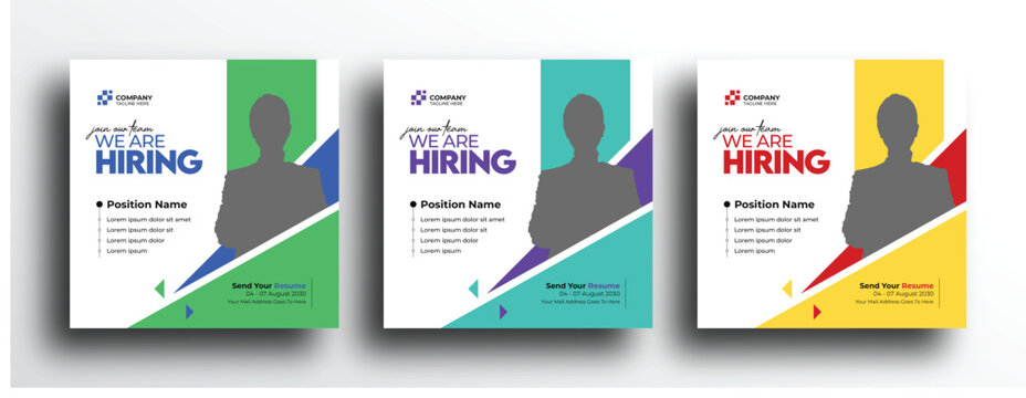 We Are Hiring Job Vacancy Square Banner Social Media Post Template