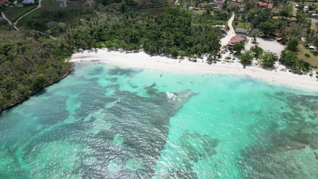 Beach La Playita in Dominican Republic , Las Galeras Samana, Drone video Landscape