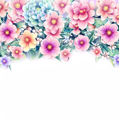 Floral background on a white background. Generative AI.
