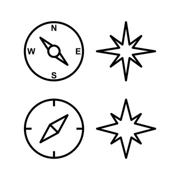 Compass icon vector illustration. arrow compass icon sign and symbol