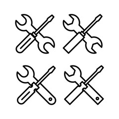 Repair tools icon vector illustration. tool sign and symbol. setting icon. Wrench and screwdriver. Service