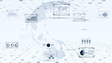 デジタルクラウド化によるデジタルトランスフォーメーションのイメージ　サイバーセキュリティコンセプ