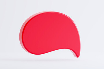 Red Speech bubbles on white background. 3D Chat bubble talk.