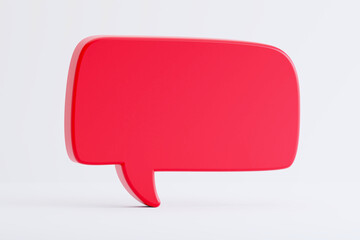 Red Speech bubbles on white background. 3D Chat bubble talk.